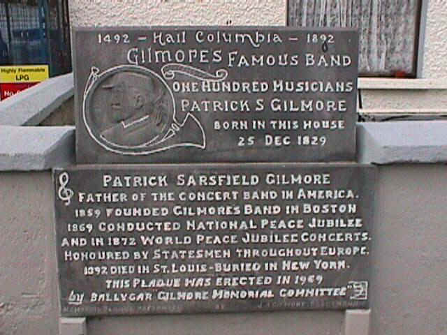 Memorial Plaque for Patrick "Sarsfield" Gilmore